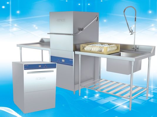 China Gemakkelijke het Verwijderen Kaptype Afwasmachine met Regelbare Footstand 60~75℃ leverancier