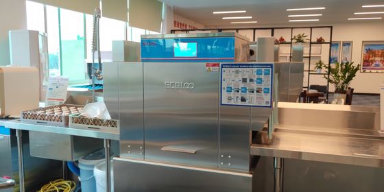 China Nauwkeurige Commerciële Transportbandafwasmachine, LEIDENE Vertoning Drie Rekafwasmachine leverancier