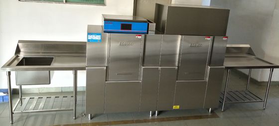 China 0.2kw commerciële Dishwashing Machine, Rektype Afwasmachine380kg Gewicht leverancier