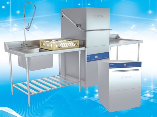 China 6.5KW Commerciële Afwasmachine op hoge temperatuur/Commerciële Ondergootsteenafwasmachine leverancier