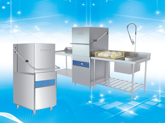 China Opgepoetste het Type van Oppervlaktekap Afwasmachine met de Controlesysteem van de Spoelingstemperatuur leverancier